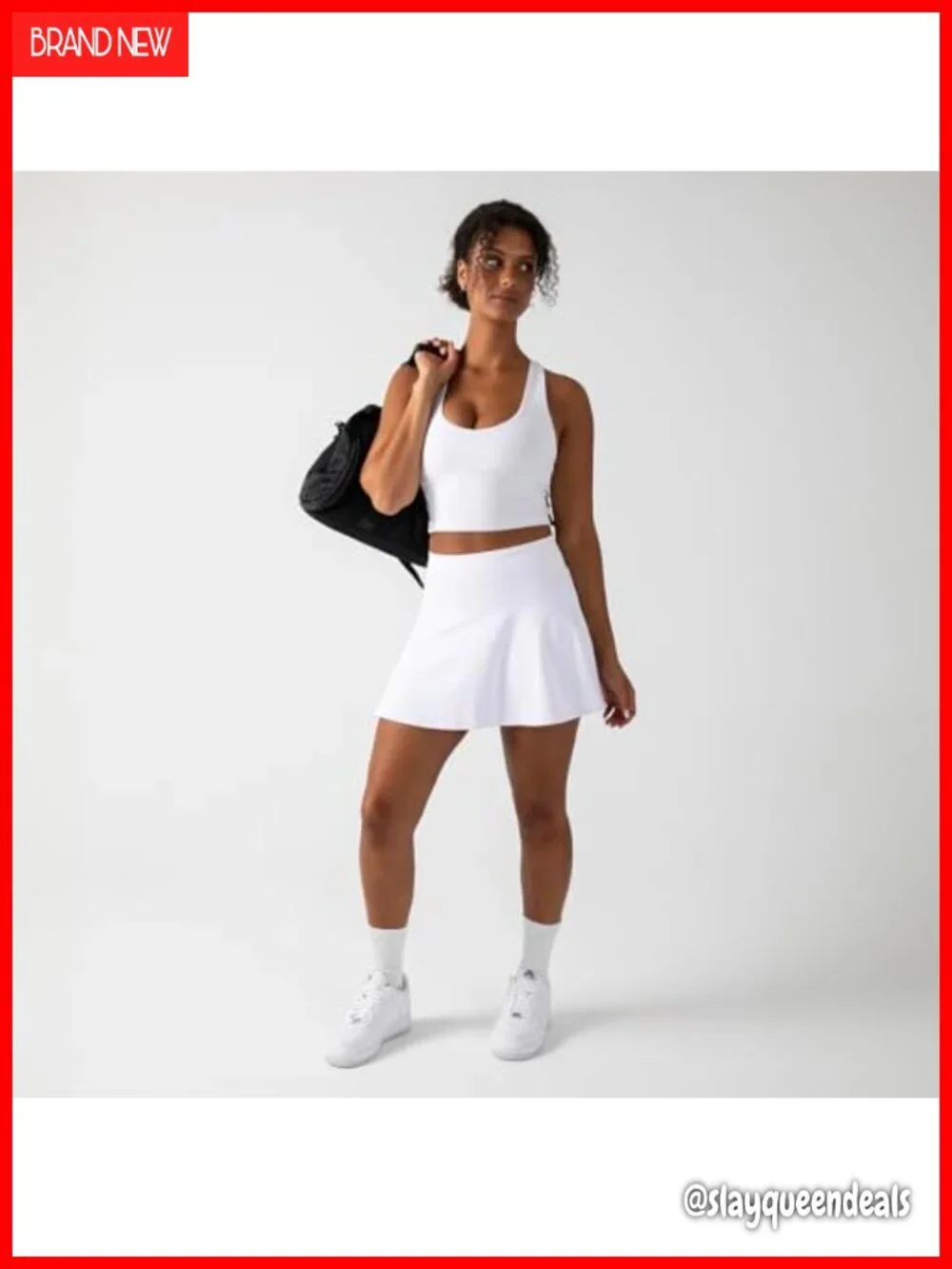 Women's Tennis Skort with Built-in Shorts High-Waist 4-Way Stretch Skirt